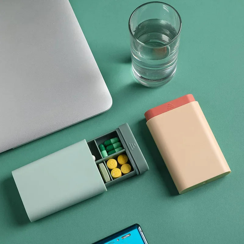 Mini Small Portable Travel Vitamin Box Pill Cases Container Organizer Storage Tablet 7 Days 6 Grids Medicine Fish Oils