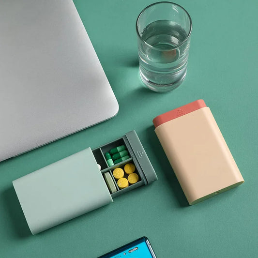 Mini Small Portable Travel Vitamin Box Pill Cases Container Organizer Storage Tablet 7 Days 6 Grids Medicine Fish Oils