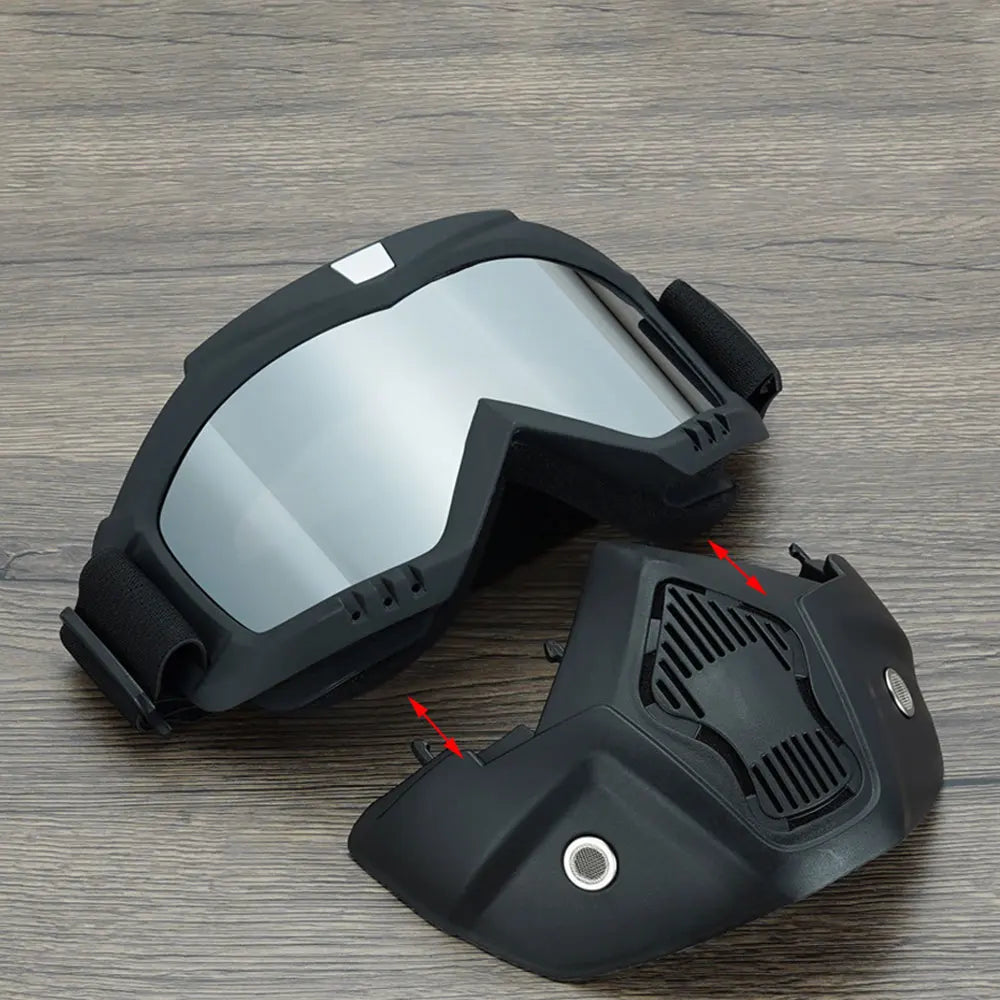Cycling Dustproof Adjustable Motorcycle Goggles Breathable Full Face Protective Sunglasses Riding Outdoor Sport Windproof Mask