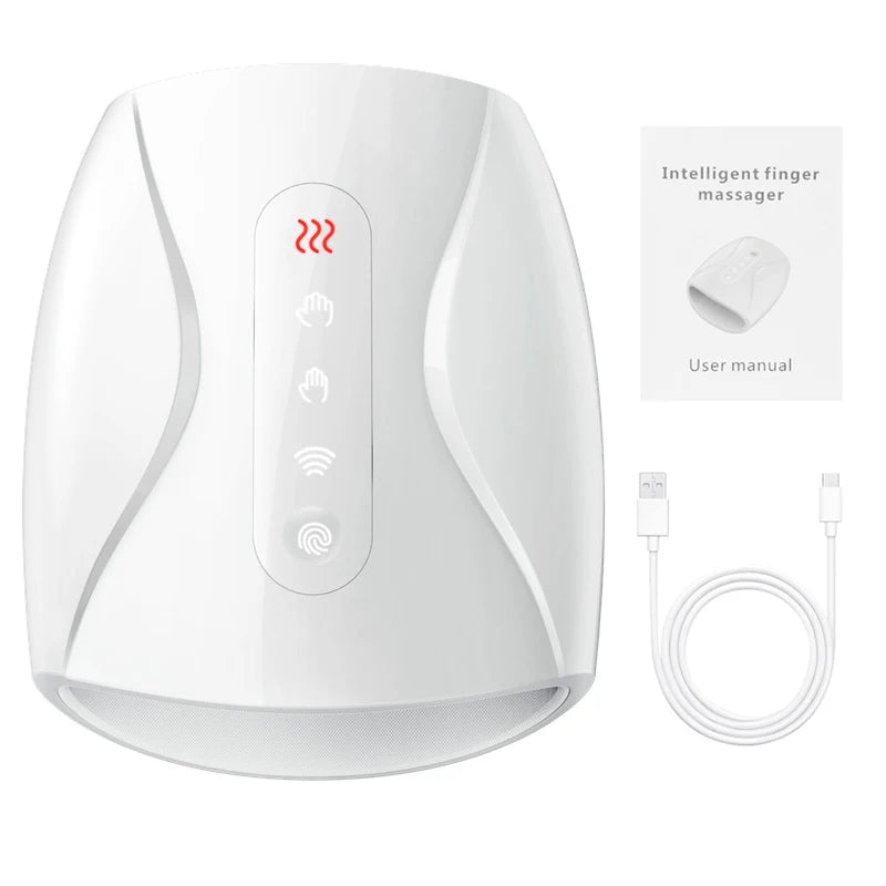 Electric Hand Massager Air Pressure Heat Compresses Heating Palm Finger Acupoint Massage Device For Pain Relief  Women Girl Gift