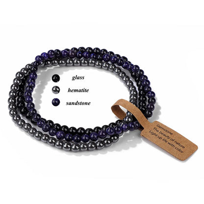 3pcs/Set Natural Stone Beaded Bracelet 4mm Lapis Lazuli Agat Bead Bracelets Couple Yoga Mini Bracelet for Men Women Jewelry Gift