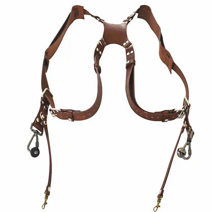 Camera Strap Adjustable Dual Leather Rivet Double Shoulder Digital Camera Shoulder Strap Harness Accessory Camera Harness