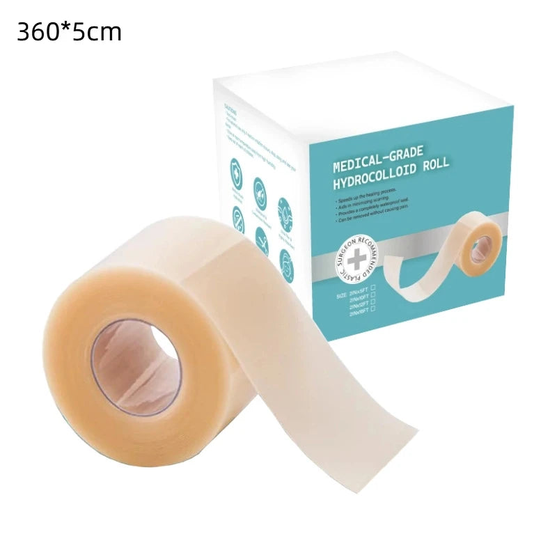 Hydrocolloid Bandage Roll; Waterproof Extra Thin Dressing for Exceptional Wound Care; Self Adhesive Scar Tape