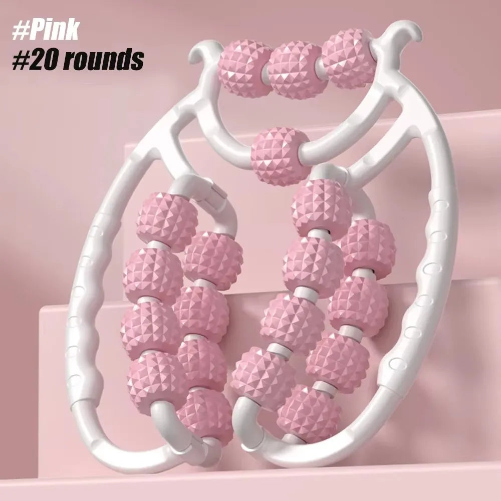 Circular Leg Clamps-360 Degree 20 Wheels Muscle Roller Massager Muscle Roller Neck Arm Leg Muscle Relax Massager Sports Yoga