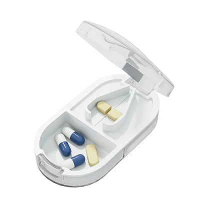 New Quartering Pill Cutter Storage Box Portable Drug Tablet Medicine Dustproof Divider Organizer Crusher 1/2 1/4Pill Cutter
