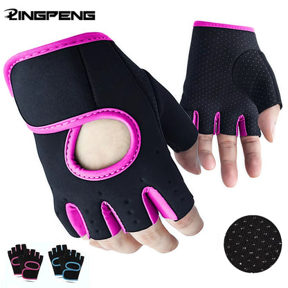 Women Men Fitness Gym Gloves Weightlifting Gloves Half Finger Breathable Non-slip Gel Pad Bodybuilding Training Dumbbells Gloves
