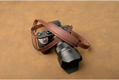 Genuine Leather Camera Strap Belt Handmade Shoulder Strap black color