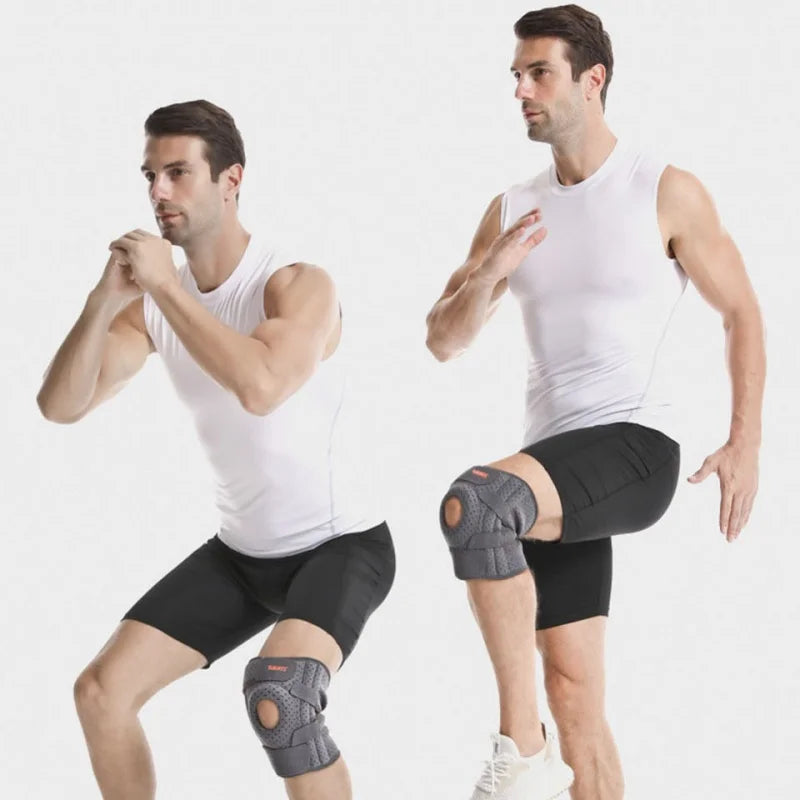 1PC Knee Pads Spring Support Thickened EVA Gasket Silicone Anti-slip Stabilize The Patella Breathable Knee Support for Running
