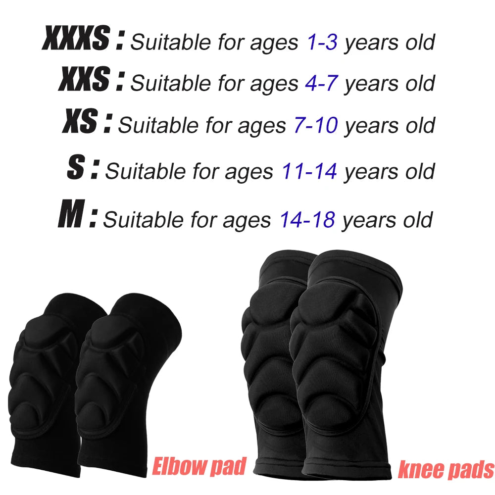 1Pair Thick Sponge Knee Pads Elbow Sleeves Guard Collision Avoidance Sport Protective Kneepads Skate Knee Support for Kids Youth