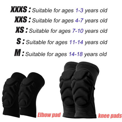 1Pair Thick Sponge Knee Pads Elbow Sleeves Guard Collision Avoidance Sport Protective Kneepads Skate Knee Support for Kids Youth