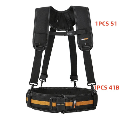 TOOLSTACK Construction Belt and Shoulder Strap Suit High-Quality Oxford Work Belt Adjustable Buckle Strong Working Belt & Strap