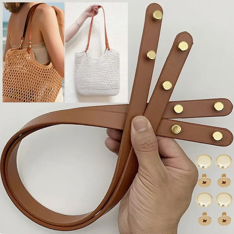 Handmade DIY Bag Straps Premium PU Leather Handles with Customizable Length Detachable Shoulder Strap Kits for Handbag Making
