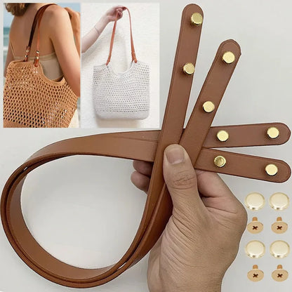 Handmade DIY Bag Straps Premium PU Leather Handles with Customizable Length Detachable Shoulder Strap Kits for Handbag Making