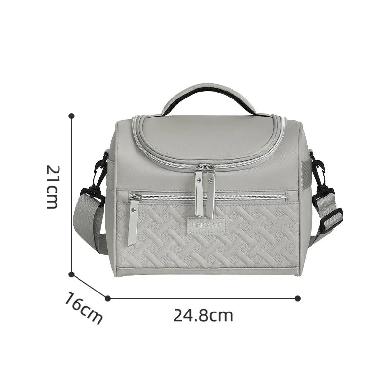 Large Insulated Lunch Bag Cooler Hand Washable Durable Polyester Lunch Box with Padded Shoulder Strap for Work, School, Picnics