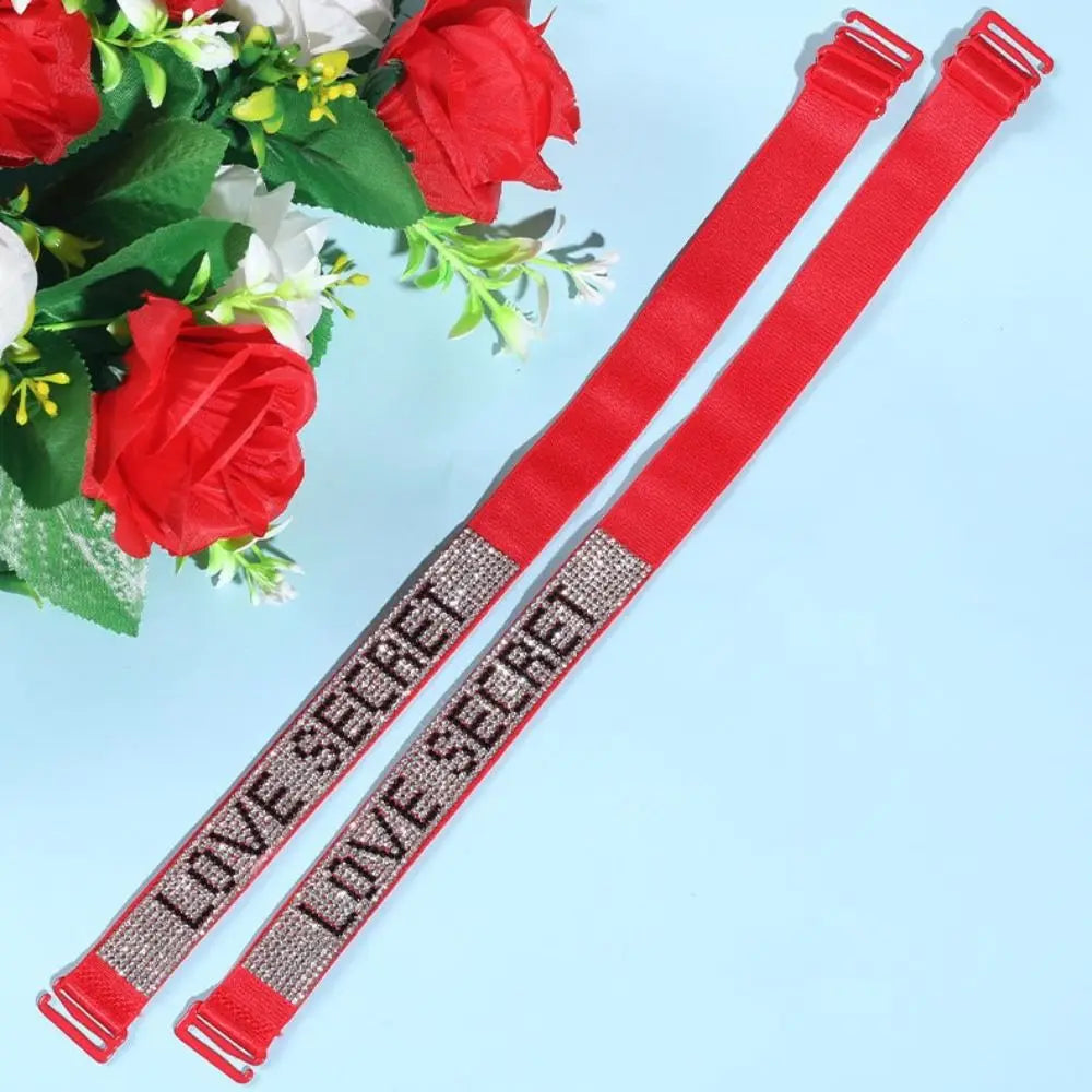 Rhinestone Bra Strap Beha-bandjes Verstelbare Elasticiteit Bra Shoulder Strap Detachable Adjustable Inlaid Diamond Bra Straps