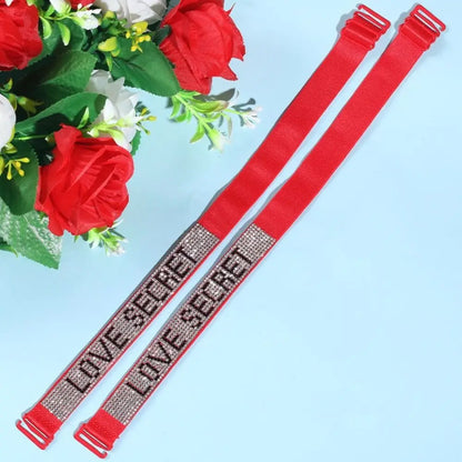 Rhinestone Bra Strap Beha-bandjes Verstelbare Elasticiteit Bra Shoulder Strap Detachable Adjustable Inlaid Diamond Bra Straps