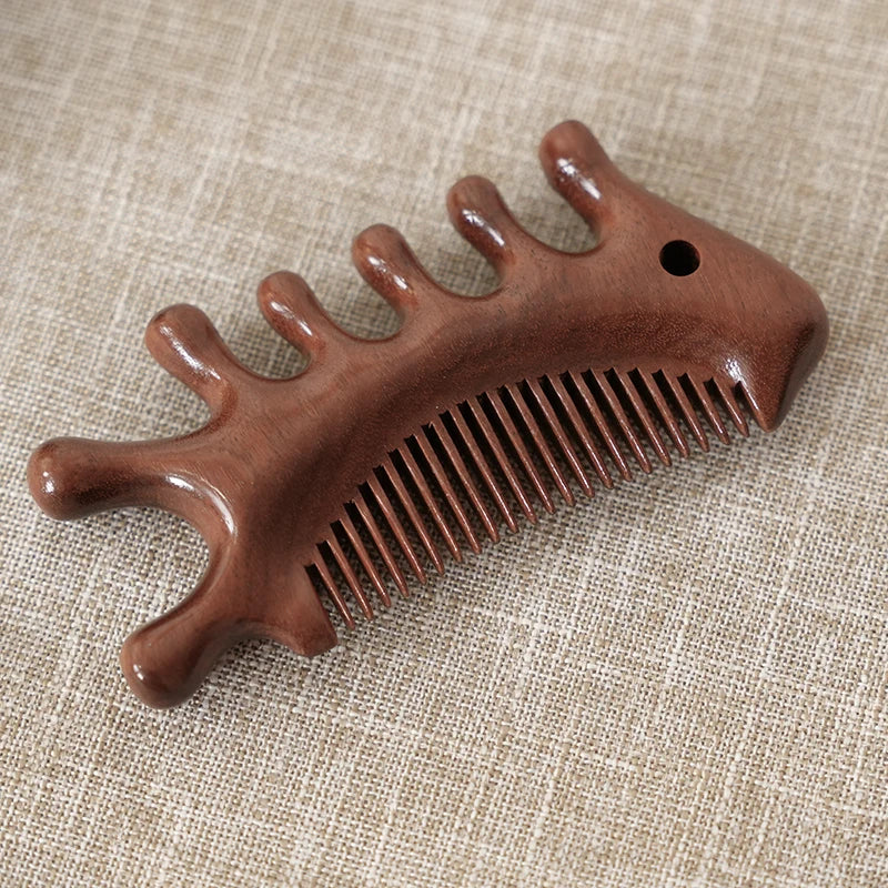 Wooden massage comb, scalp massage tools, relaxing seven-tooth whale comb, body massage equipment