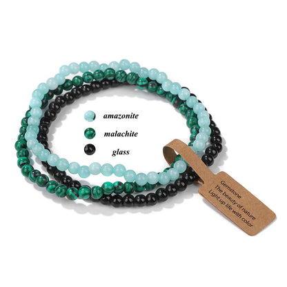 3pcs/Set Natural Stone Beaded Bracelet 4mm Lapis Lazuli Agat Bead Bracelets Couple Yoga Mini Bracelet for Men Women Jewelry Gift