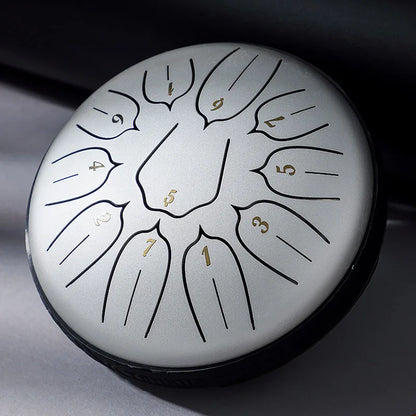 Hluru Glucophone Steel Tongue Drum 6 Inch 11 Notes D Tone Ethereal Drum Music Drum Yoga Meditation Percussion Instrument