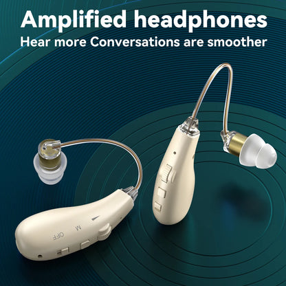 Rechargeable Over-the-Ear Hearing Aid Headphones for the Elderly with Noise Reduction and Affordable Pricing