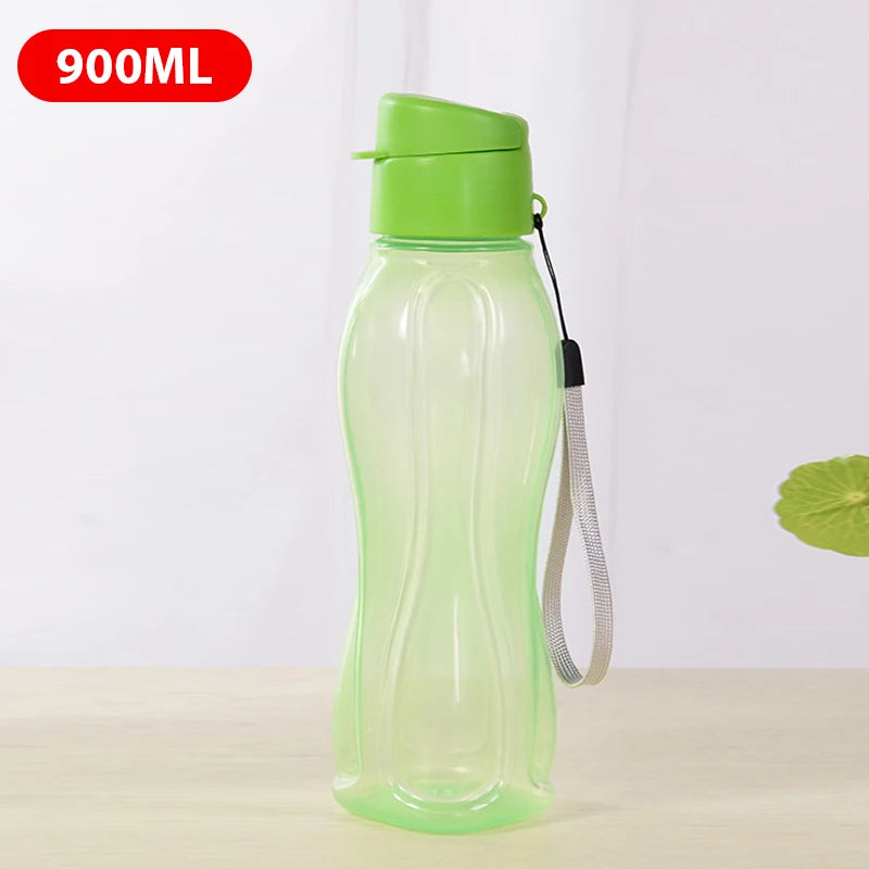 PP Sports Water Bottle Large Capacity Leak Proof Flip Top Drink Bottle with Handle Strap Outdoor Gym Water Drinking Bottle