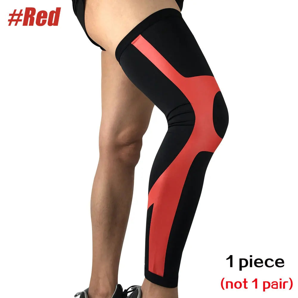 1 PCS Full Leg Compression Sleeve Knee Pads Cycling Leg Warmers Long Leg Sleeves Cycling Bicycle MTB Riding Legwarmers Men Women