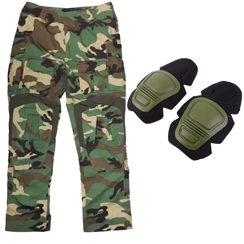 Outdoor Tactical Pants Men Clothing Elasticity G3 Combat Pants +Knee Pads Airsoft Trousers Green Hunting Clothes Elasticity Pant