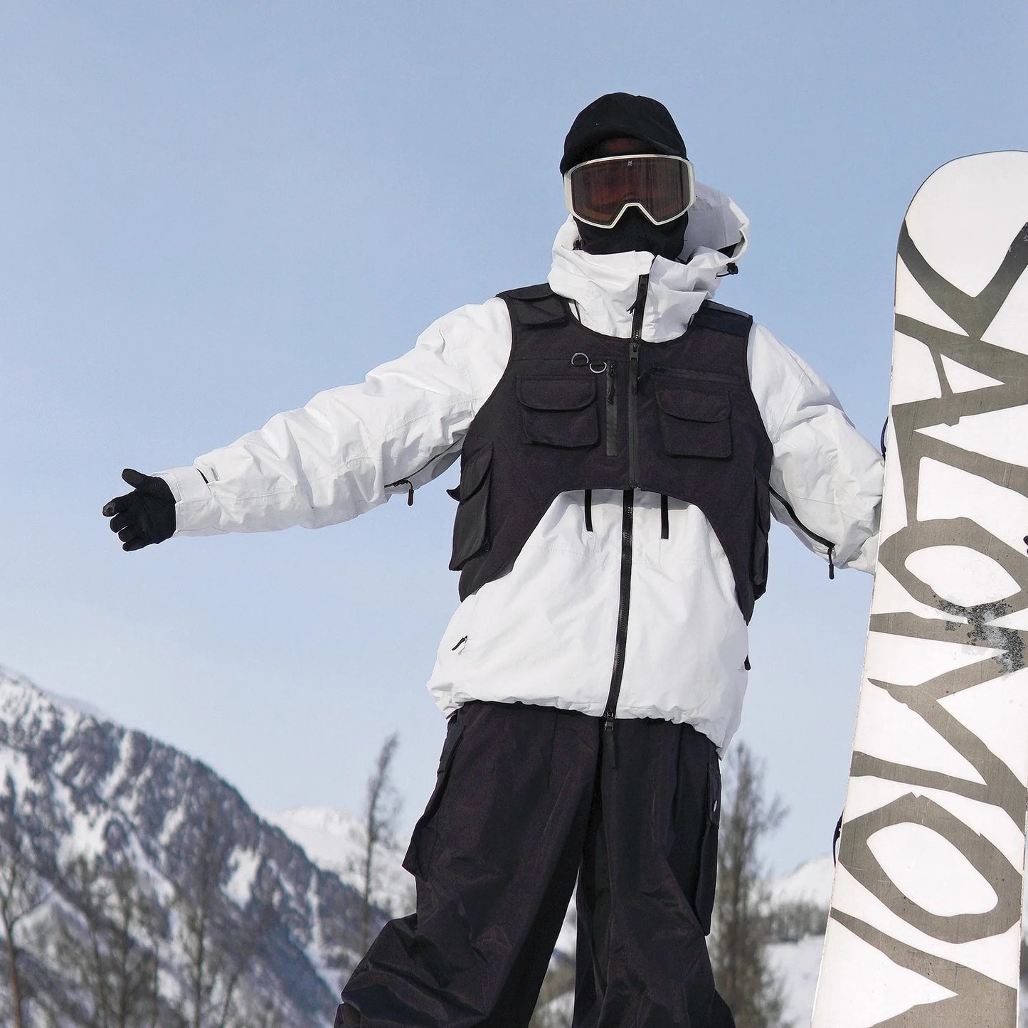 American Style Skiing Vest Single Board Double Board Black Skiing Vest Unisex Outdoor Sports Vest Hiking Fishing Vest 2026