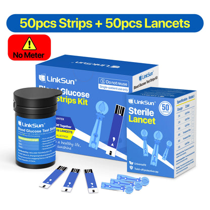 LinkSun G-425-1 Blood Glucose Meter 50/100 pcs Test Strips and Lancets Diabetes Medical  Glucosemeter Testing Blood Sugar Tester