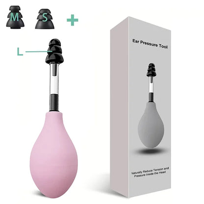Ear Pressure Tool Portable Ear Pressure Relief Suction Device Wih 3 Sizes Of Earplugs Inner Ear Pressure Relief Tool for Headach