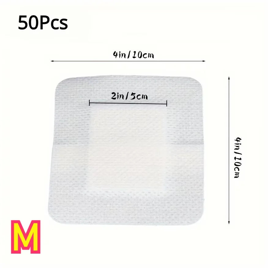 50 pcs 6*7cm grand pansement adhésif médical Non tissé pansement, facile à déchirer, équipement de protection, Application