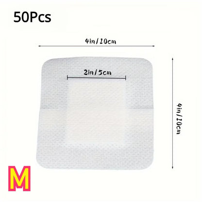 50 pcs 6*7cm grand pansement adhésif médical Non tissé pansement, facile à déchirer, équipement de protection, Application
