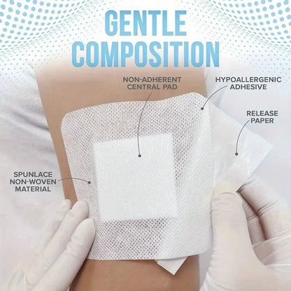 50PCS Non-Woven Medical Adhesive Bandages, Easy Tear Wound Dressing, Individually Wrapped Protection Equipment for First Aid Kit