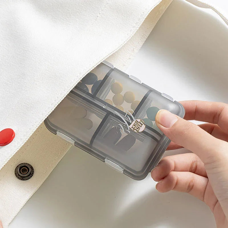 10 Compartments Travel Pill Organizer Pocket Portable Pill Storage Box Case Daily Pill Container or Purse Fish Oil Medicine