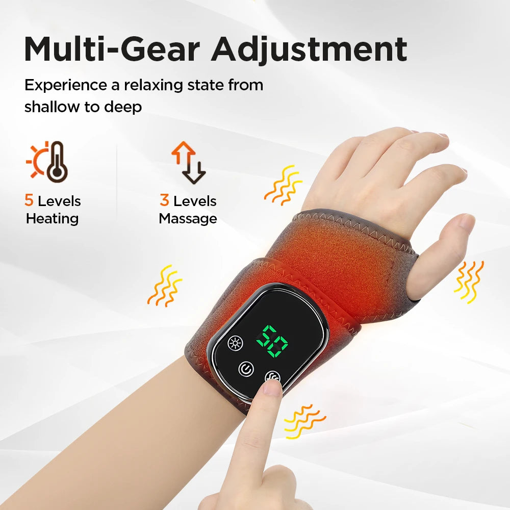 Electric Heating Wrist Guard Vibration Massage Hot Compress Wrist Brace Ankle Wrap Hand Foot Protector Rechargeable Wristband