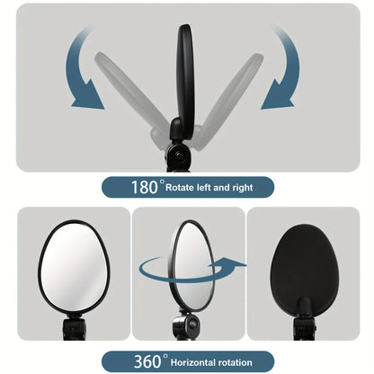 1/2PCS Bicycle Rearview Mirror 360 Degree Adjustable Rotatable Universal Cycling Handlebar Rear View Mirrors for MTB Road Bike