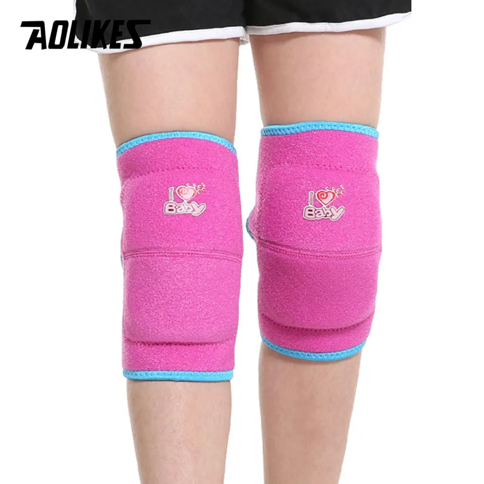 AOLIKES 1 Pair Kids Thicken Sponge Anti-crash Knee Pads For Dancing Roller Skating Cycling Children Kneepads Knees Protector