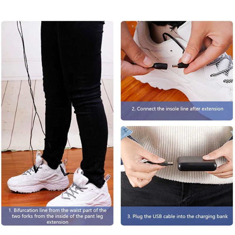 Winter Electric Heated Insoles USB Heating Feet Warmer Thermal Shoes Sock Pad Heated Insoles Washable Full Foot Fever Unisex
