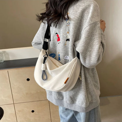 Fashion Crossbody Bag Simple Wide Shoulder Strap Design Single Shoulder Bag Original Style Commuting Dumpling Women Bag