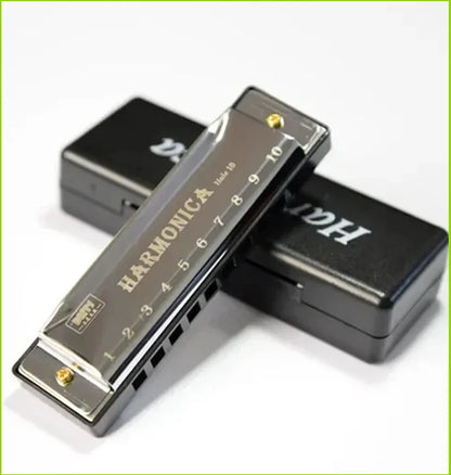 Harmonica Key of C 10 Hole Diatonic Harmonica C with Case for Beginner Students Kids Gift with Case