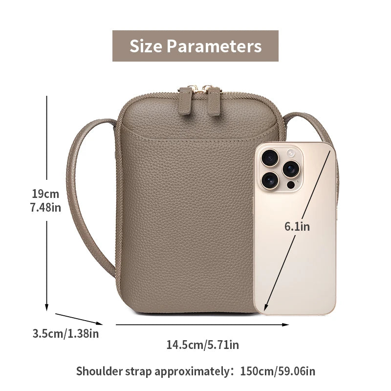 Girl's Leather Crossbody Wallet with Front Pocket and Adjustable Shoulder Strap – Perfect for Concerts, Festivals, and Sports Ev