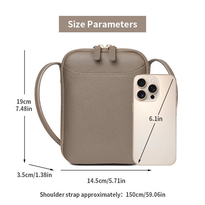 Girl's Leather Crossbody Wallet with Front Pocket and Adjustable Shoulder Strap – Perfect for Concerts, Festivals, and Sports Ev