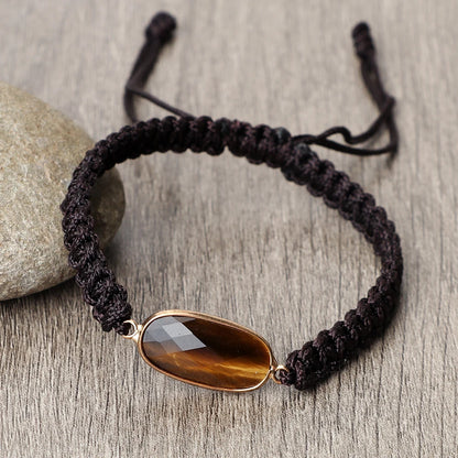 Natural Tiger Eye Stone Bracelet Handmade Mini 4mm Beads Yoga Wrap Bracelet & Bangle for Women Men Bohemian Jewelry Couple Gifts