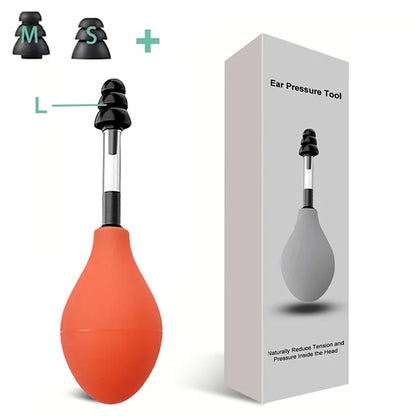 Ear Pressure Tool Portable Ear Pressure Relief Suction Device Wih 3 Sizes Of Earplugs Inner Ear Pressure Relief Tool for Headach