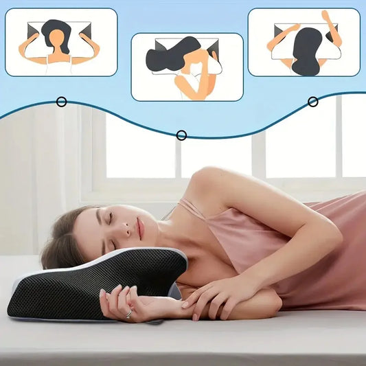 New 2 in 1 Ergonomic Memory Foam pillow Help Sleep,Protect The Neck Cervical Orthopedic Travel Neck Pillow For Sleeping For Home