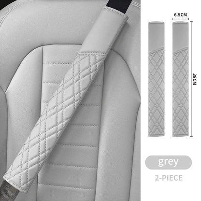 Car Seat Belt Pads Universal Nappa Leather Car Seat Shoulder Strap Pad Cushion Cover Car Belt Protector Safety Belt Cover