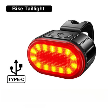 USB Rechargeable Bicycle Lights Bike Safety Warning Lamp Outdoor Waterproof Cycling Flashlight For Mountain And Road Bikes
