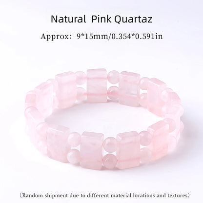 JD 10x14mm Natural Multilcolor Amethyst Crystal Stone Square Beads Bangle Charms Yoga Men Women Meditation Amulet Wrist Bracelet