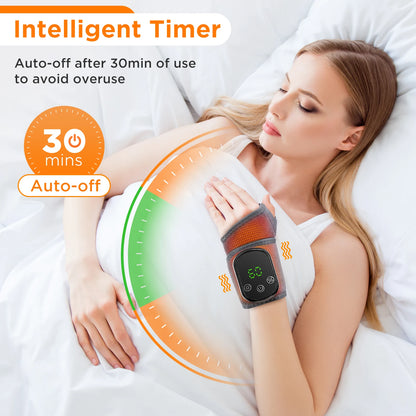 Cordless Wrist Hand Heated Massager Vibration Electric Hand Wrap Band Joint Wrist Support Brace Pain Relief Belt