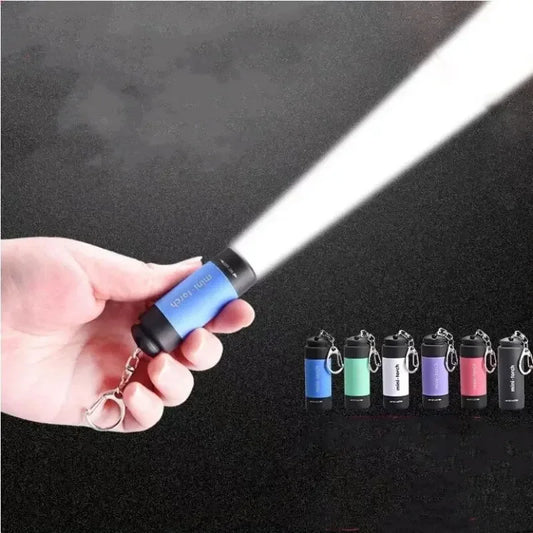 Led Micro Pocket Flashlight Portable USB Rechargeable Keychain Flashlight Waterproof Home Outdoor Hiking Camping Flashlight